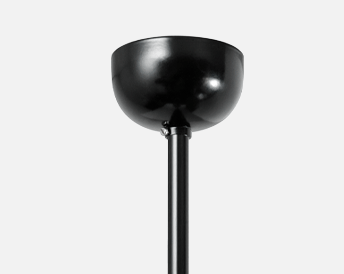 Halbrund schwarz ⌀ 80 mm für Bonn mit Pendelrohr